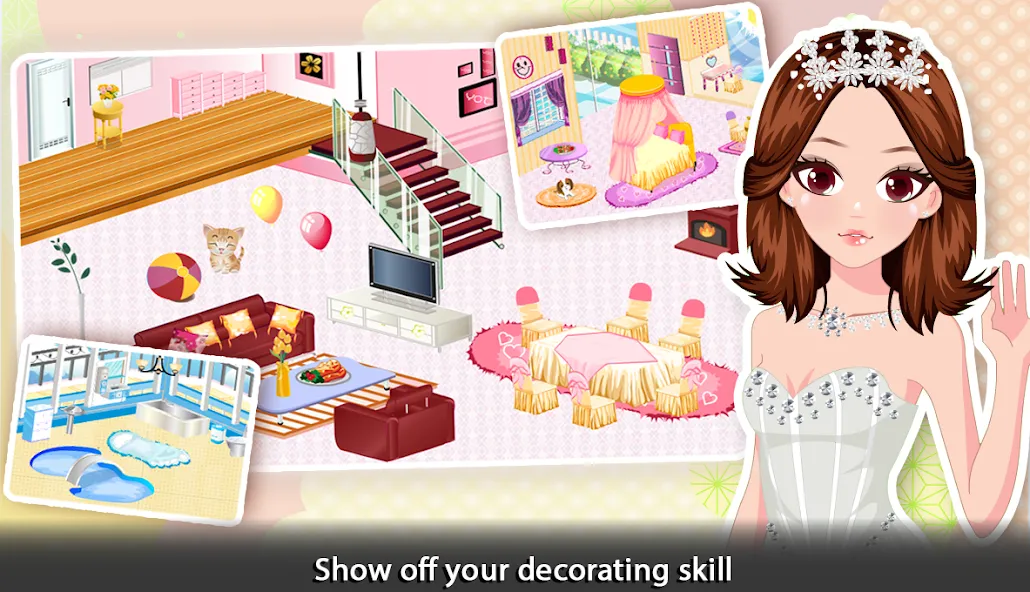 Girl Doll House - Room Design  [МОД Много монет] Screenshot 2