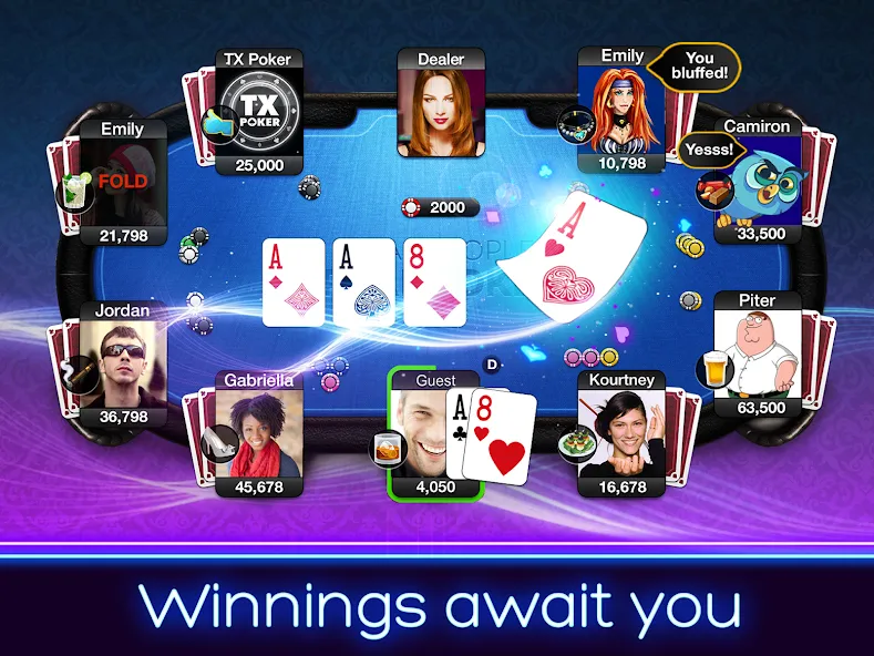 TX Poker - Texas Holdem Poker  [МОД Unlimited Money] Screenshot 2