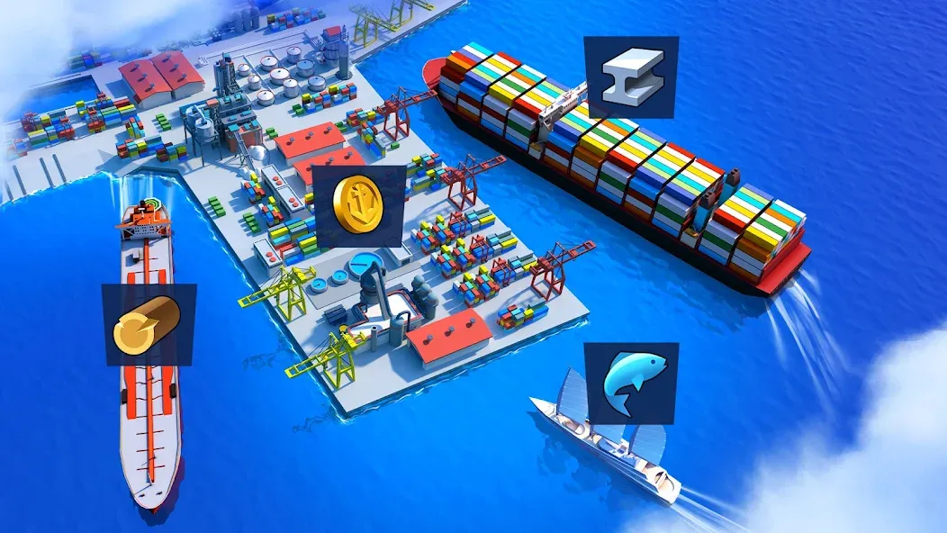 Sea Port: Cargo Boat Tycoon (Си Порт)  [МОД Unlimited Money] Screenshot 5