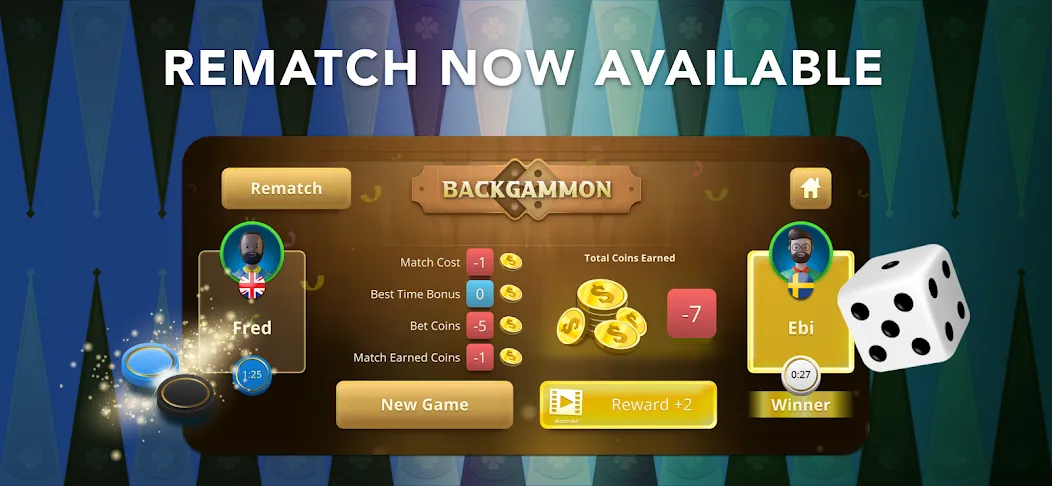 Backgammon Classic + Online  [МОД Бесконечные деньги] Screenshot 1