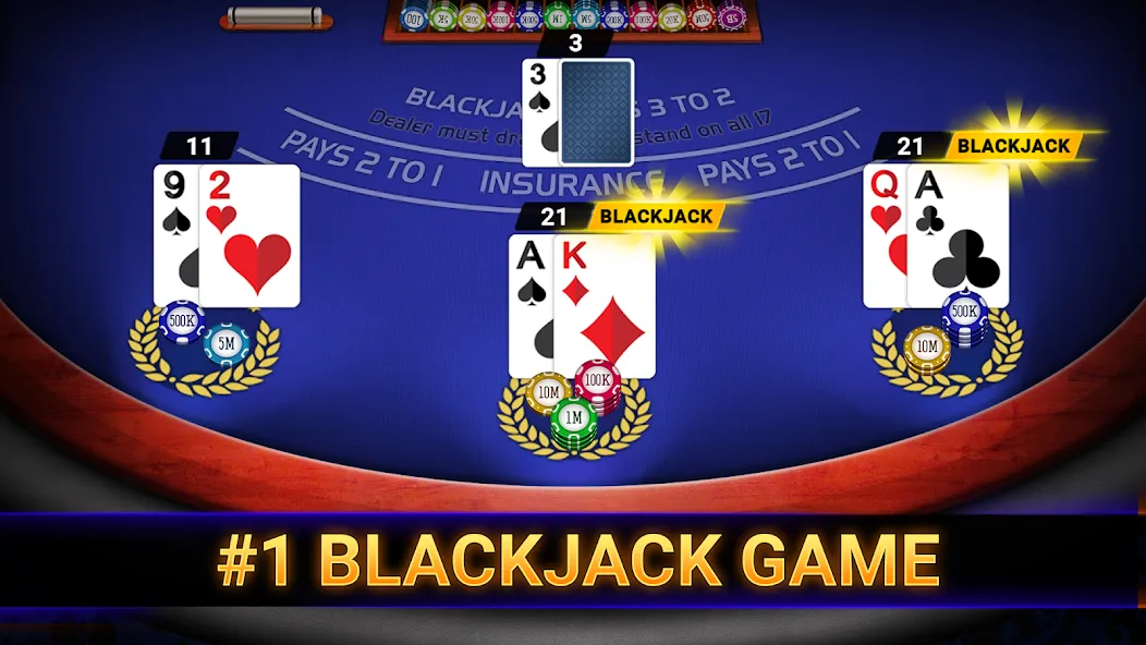 Blackjack 21: online casino (Блэкджек 21)  [МОД Много денег] Screenshot 1