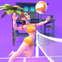 Скачать взломанную Beach Volleyball Game (Бичволлейбол игра)  [МОД Все открыто] - стабильная версия apk на Андроид