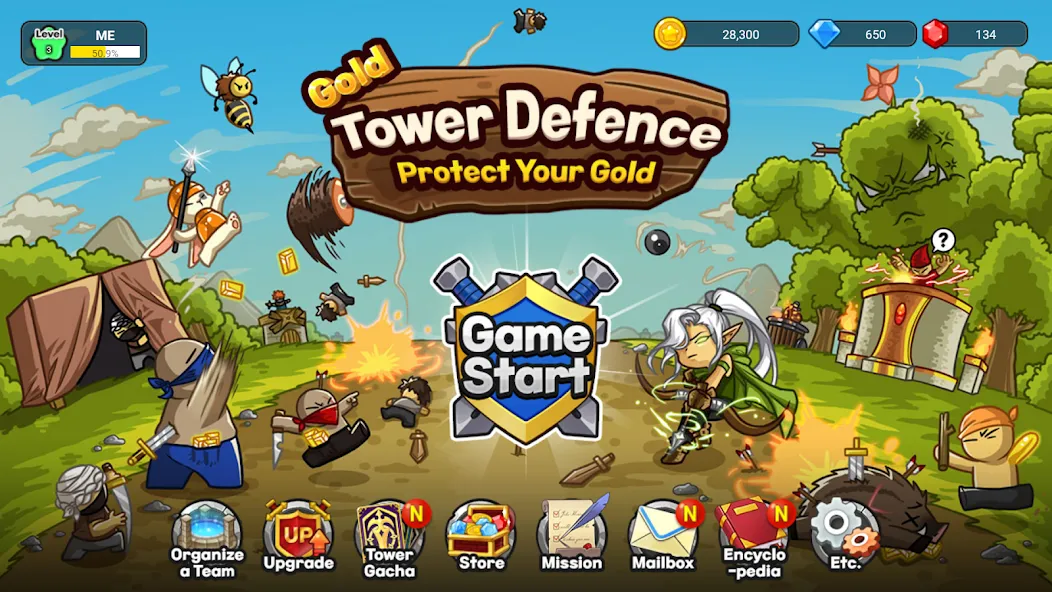 Gold tower defence M (Голд тауэр дефенс М)  [МОД Unlocked] Screenshot 1