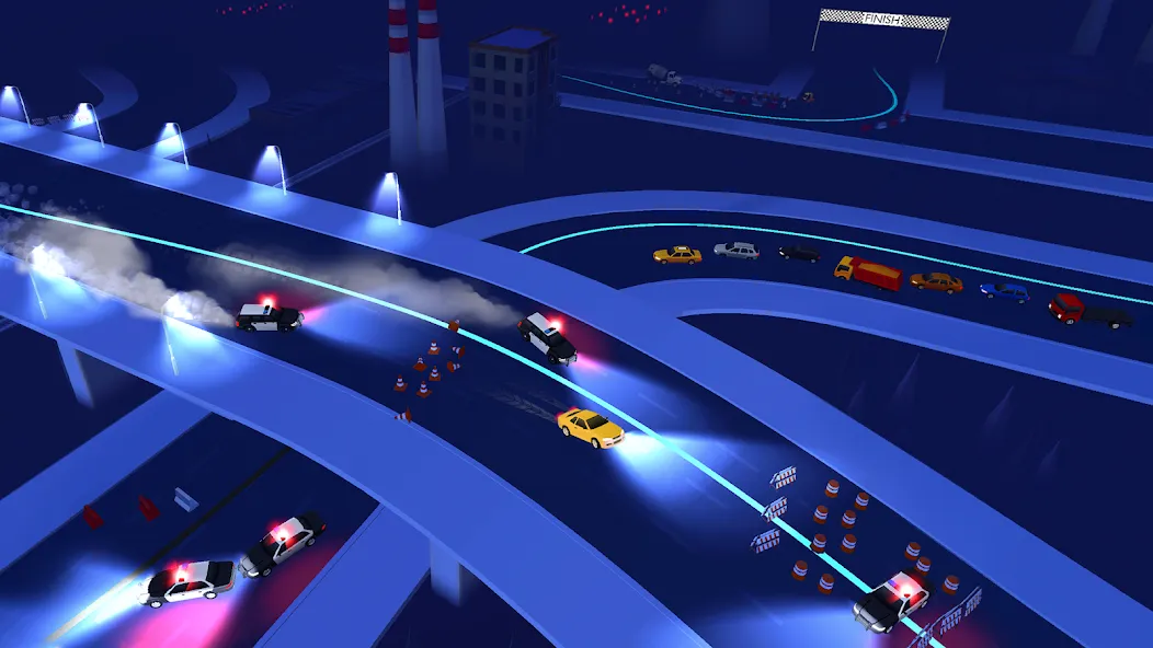 Line Race: Police Pursuit (Лайн Рейс)  [МОД Все открыто] Screenshot 3