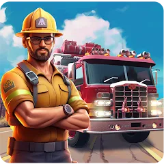 Взломанная Real Firefighter 3D Simulator (Реальный Пожарник 3D Симулятор)  [МОД Бесконечные монеты] - последняя версия apk на Андроид