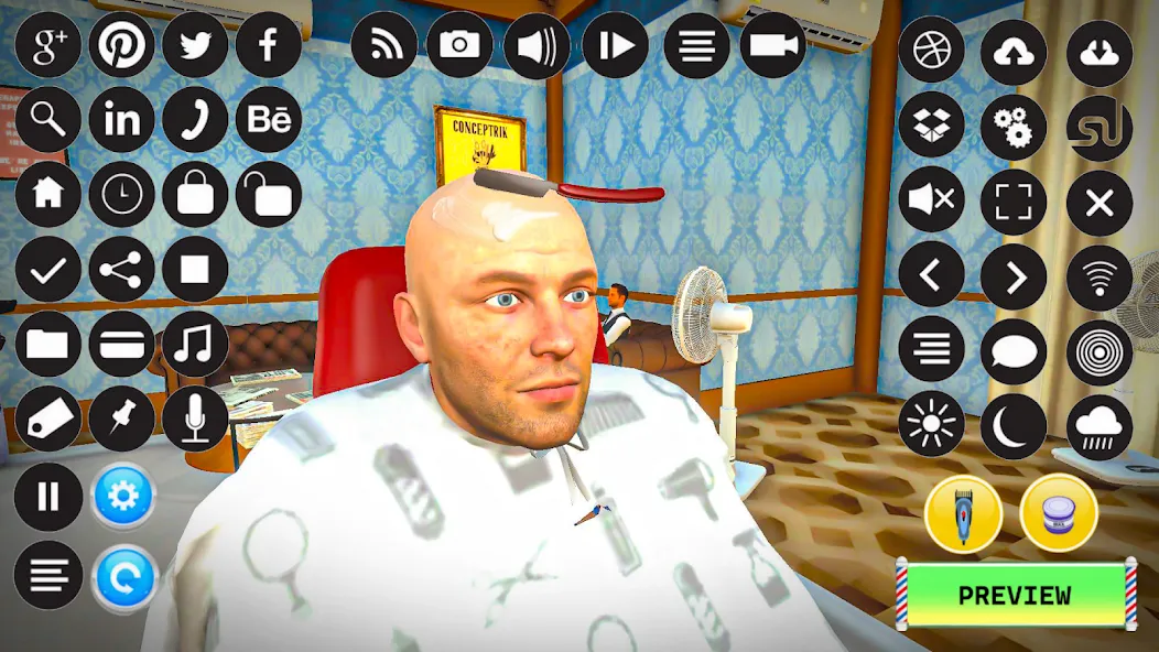 Barber Shop Hair Cut Sim Games (Барбершоп игры на подстригание волос)  [МОД Все открыто] Screenshot 1