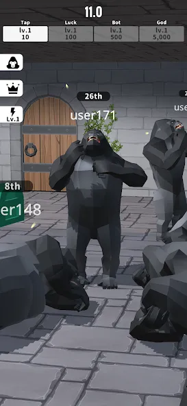 Gorilla Clicker (Горилла кликер)  [МОД Бесконечные монеты] Screenshot 1