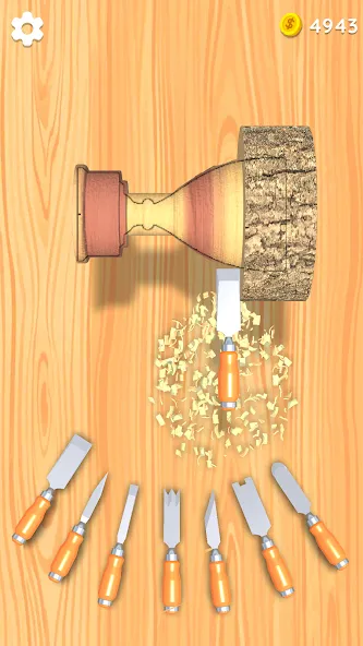 Wood Turning 3D - Carving Game  [МОД Бесконечные деньги] Screenshot 2