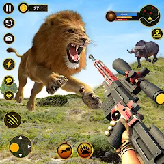 Скачать взлом Sniper Animal Deer Hunter Game (Снайперские игры на животных)  [МОД Много монет] - последняя версия apk на Андроид