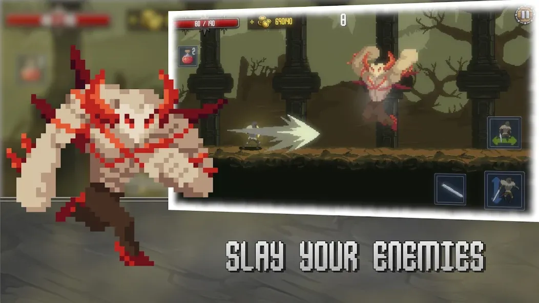 Deathblaze Action Platformer (Смертельное пламя Экшен Платформер)  [МОД Unlimited Money] Screenshot 3