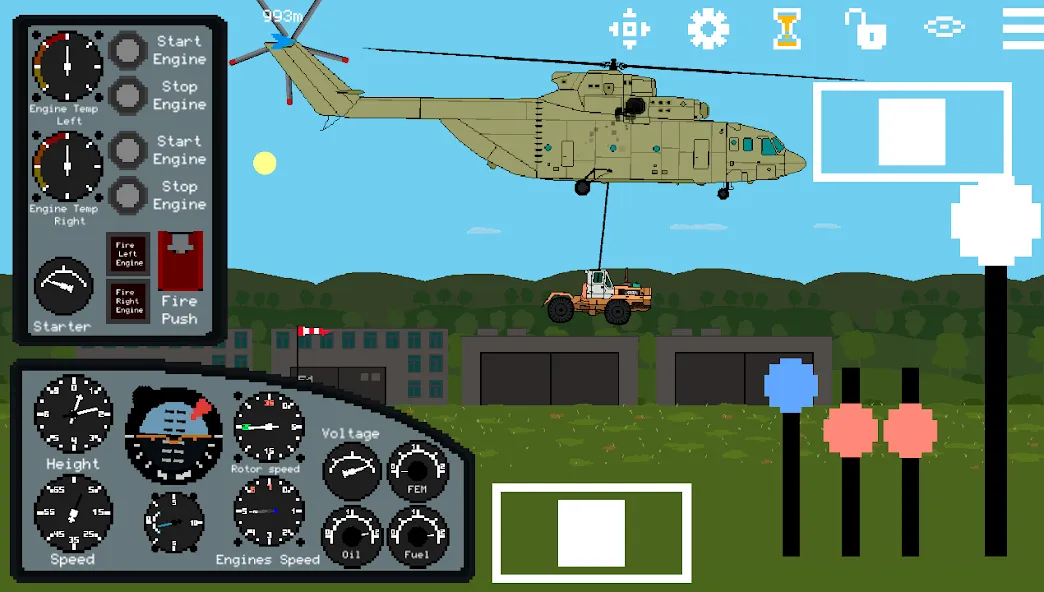 Pixel Helicopter Simulator (Пиксельный симулятор вертолета)  [МОД Menu] Screenshot 4