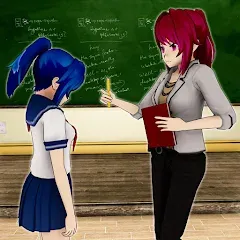 Взломанная Anime Girl School Teacher 3D  [МОД Много монет] - стабильная версия apk на Андроид