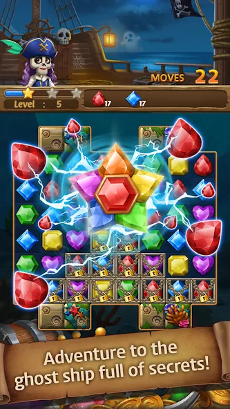 Jewels Ghost Ship: jewel games (Джуэлз Гост Шип)  [МОД Много денег] Screenshot 5