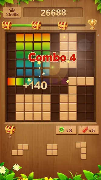 Wood Block Puzzle Addictive  [МОД Много денег] Screenshot 3