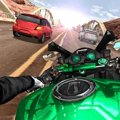 Скачать взлом Moto Rider In Traffic (Мото Райдер в Трафике)  [МОД Unlocked] - полная версия apk на Андроид