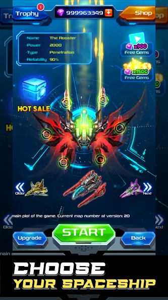 Galaxy Attack: Space Shooter (Гэлэкси Аттак)  [МОД Бесконечные монеты] Screenshot 2