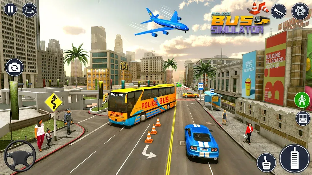 Police Bus Simulator Bus Games  [МОД Много денег] Screenshot 4