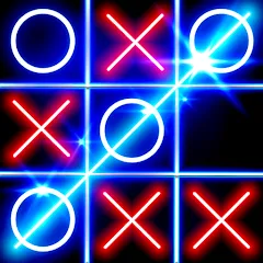 Взломанная Tic Tac Toe Glow: 2 Players  [МОД Mega Pack] - полная версия apk на Андроид