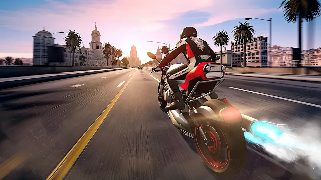 Traffic Bike Driving Simulator (Трафик Байк Драйвинг Симулятор)  [МОД Бесконечные монеты] Screenshot 1