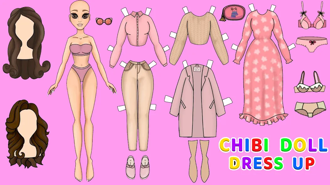 Doll Dress Up Makeup Girl Game (Чиби кукла одевает девушку игры)  [МОД Бесконечные деньги] Screenshot 4