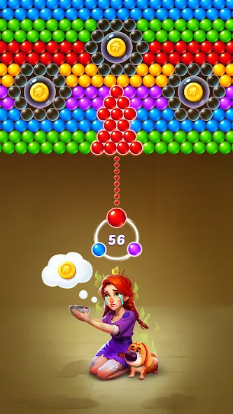 Bubble Shooter Kingdom  [МОД Бесконечные деньги] Screenshot 1