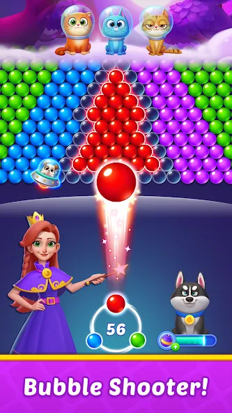 Bubble Shooter Kingdom  [МОД Бесконечные деньги] Screenshot 2