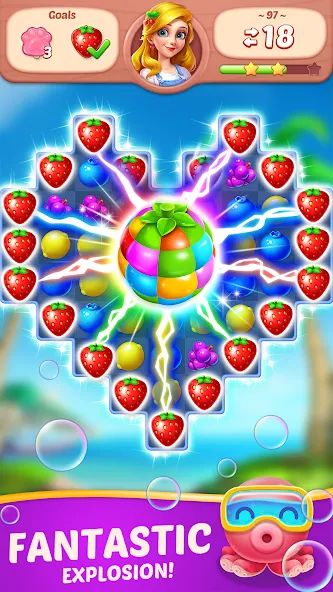 Fruit Diary - Match 3 Games  [МОД Unlocked] Screenshot 2