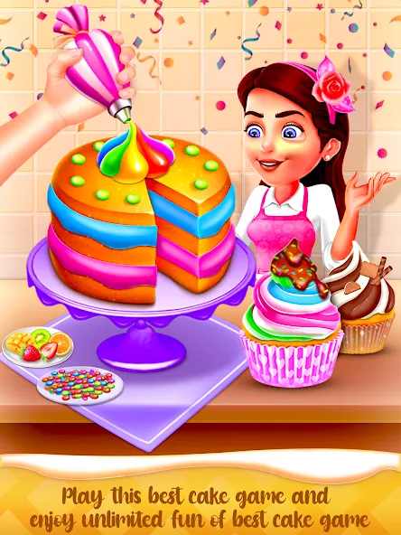 Cake Maker Cooking Cake Games (Кейк Мейкер кулинарные игры на приготовление тортов)  [МОД Бесконечные монеты] Screenshot 1