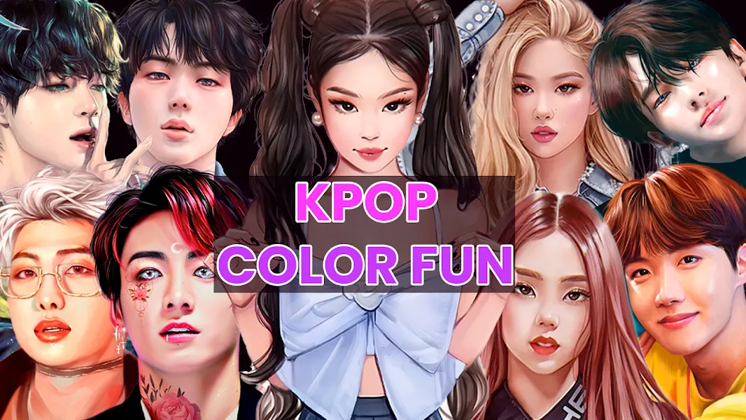 Kpop Paint by Numbers BT21  [МОД Много денег] Screenshot 1