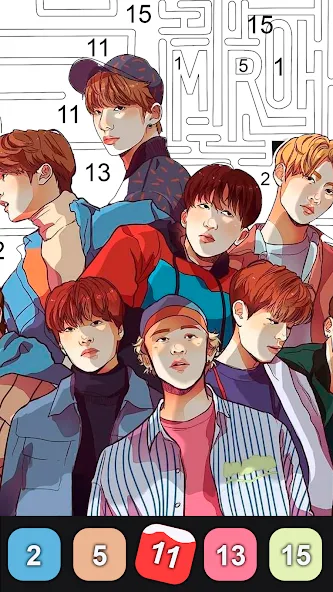 Kpop Paint by Numbers BT21  [МОД Много денег] Screenshot 3