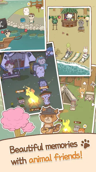 Animal Camping: Idle Camp (Анимал Кемпинг)  [МОД Бесконечные деньги] Screenshot 4