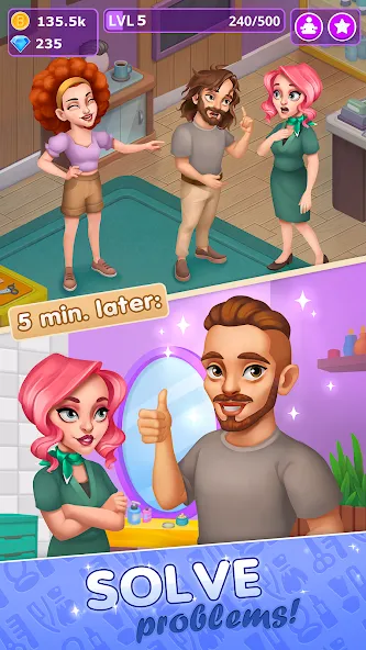 Beauty Tycoon: Hair Salon Game (Бьюти Тайкун)  [МОД Много денег] Screenshot 4