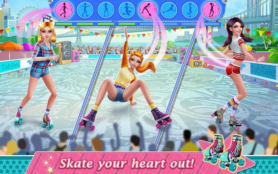 Roller Skating Girls  [МОД Бесконечные монеты] Screenshot 2