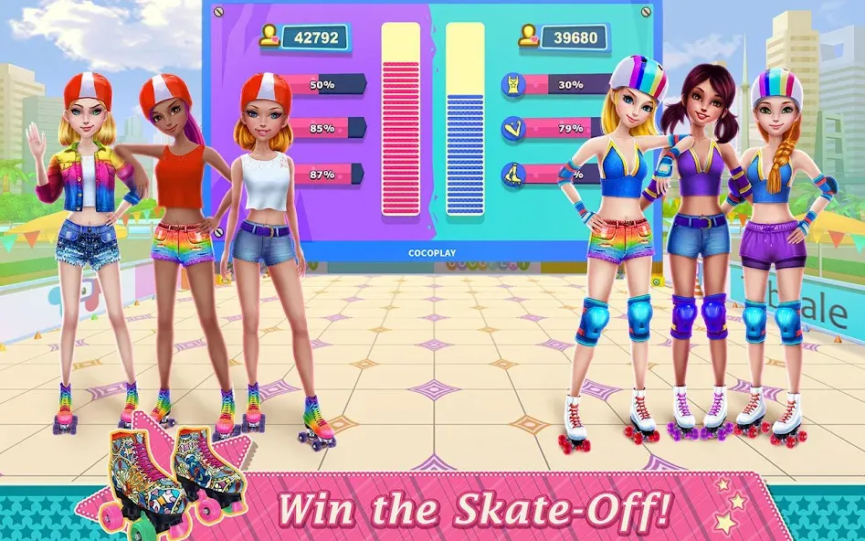 Roller Skating Girls  [МОД Бесконечные монеты] Screenshot 4