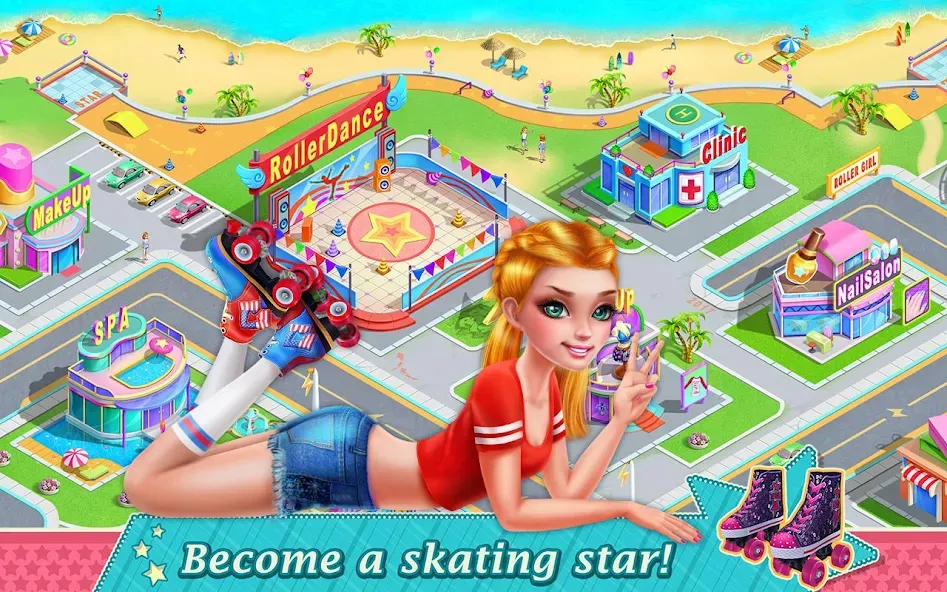 Roller Skating Girls  [МОД Бесконечные монеты] Screenshot 5