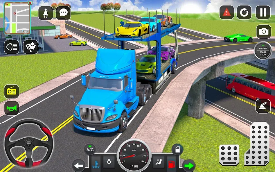 Trailer Truck Car Transport 3D  [МОД Бесконечные монеты] Screenshot 2