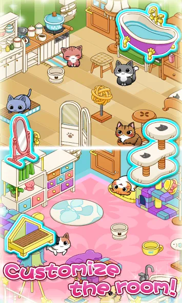 Cat Room - Cute Cat Games (Кэт Рум)  [МОД Много денег] Screenshot 4