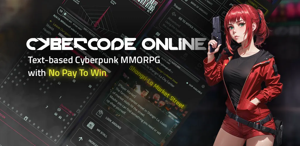 CyberCode Online -Text MMORPG (СайберКод Онлайн)  [МОД Unlimited Money] Screenshot 1