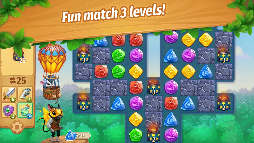 Strongblade: Match 3 Game (Стронгблейд)  [МОД Бесконечные монеты] Screenshot 2