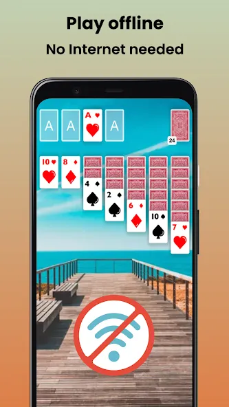 Klondike Solitaire Offline  [МОД Бесконечные деньги] Screenshot 2