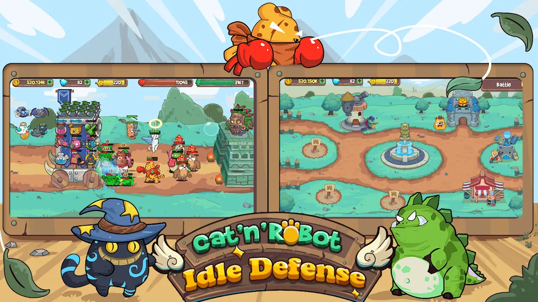 CatnRobot Idle TD: Battle Cat (КэтТауэр Айдл ТД)  [МОД Бесконечные монеты] Screenshot 2