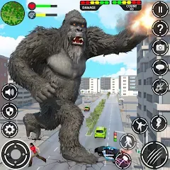 Скачать взломанную Giant Gorilla Bigfoot Monster (Энгри Горилла)  [МОД Unlocked] - стабильная версия apk на Андроид