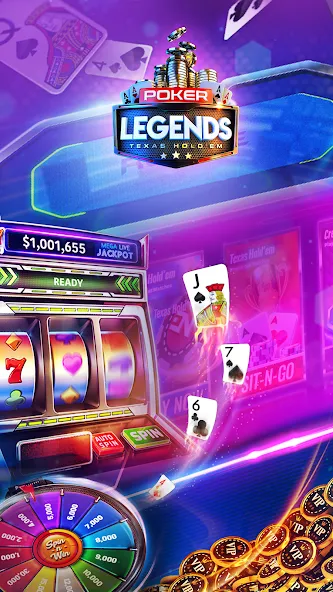 Poker Legends - Texas Hold'em (Покер Легенды)  [МОД Бесконечные монеты] Screenshot 2