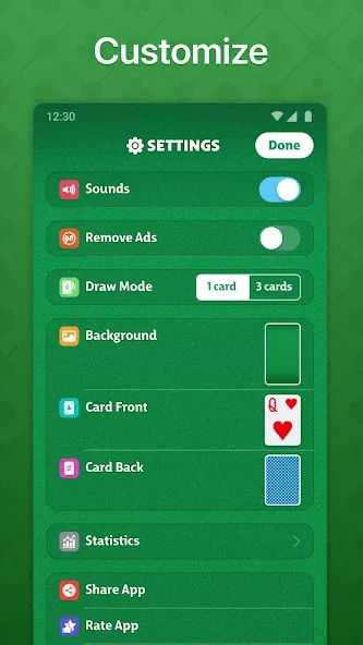 Solitaire - Classic Card Game (Солитер)  [МОД Unlocked] Screenshot 5