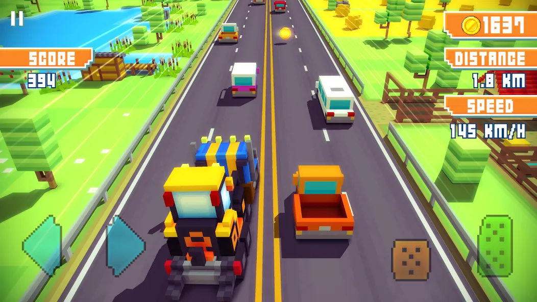 Blocky Highway: Traffic Racing (Блоки Хайвей)  [МОД Unlocked] Screenshot 4