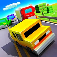 Скачать взломанную Blocky Highway: Traffic Racing (Блоки Хайвей)  [МОД Unlocked] - стабильная версия apk на Андроид