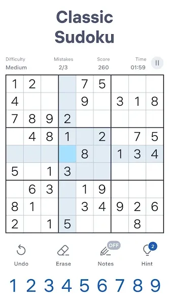 Sudoku.com - Classic Sudoku  [МОД Много денег] Screenshot 1