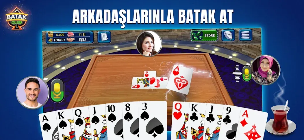 Batak Club - Play Spades (Батак Клуб)  [МОД Unlocked] Screenshot 1