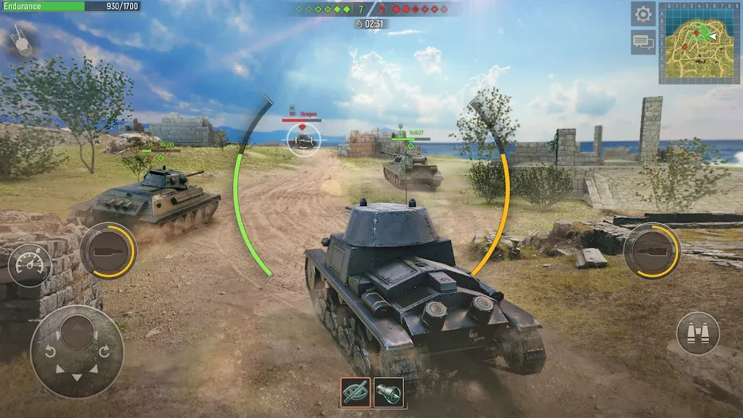 Battle Tanks: Tank Games WW2 (Бэтл Тэнкс)  [МОД Много монет] Screenshot 2