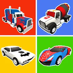 Скачать взломанную Superhero Car Merge Battle  [МОД Mega Pack] - стабильная версия apk на Андроид